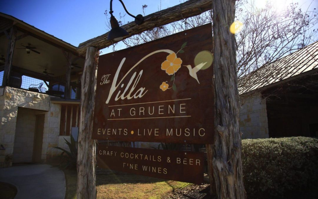 Hand Painted Hanging Sign – The Villa at Gruene